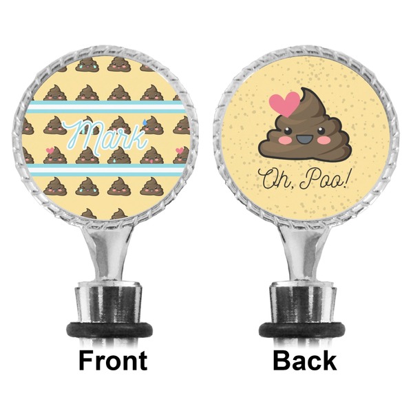 Poop Emoji Bottle Stopper - Front and Back