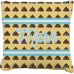 Poop Emoji Faux-Linen Throw Pillow 26" (Personalized)