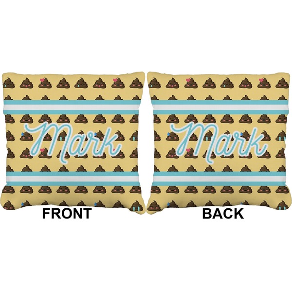 Poop Emoji Burlap Pillow Approval