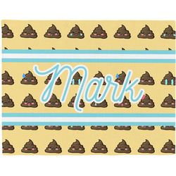 Poop Emoji Woven Fabric Placemat - Twill w/ Name or Text