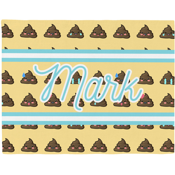 Custom Poop Emoji Woven Fabric Placemat - Twill w/ Name or Text