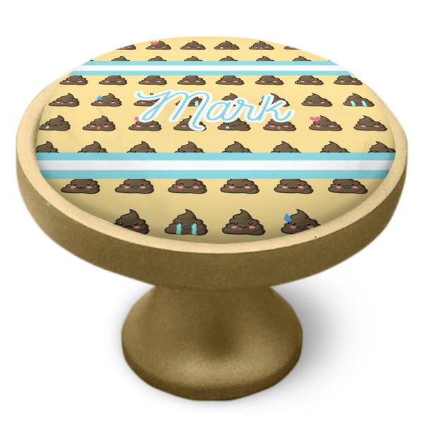 Poop Emoji Cabinet Knob - Gold - Side