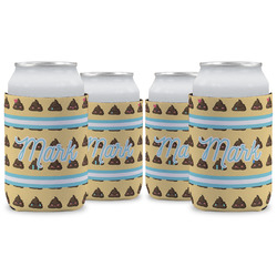 Poop Emoji Can Cooler (12 oz) - Set of 4 w/ Name or Text