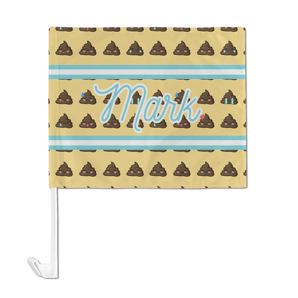 Poop Emoji Car Flag - Large - FRONT