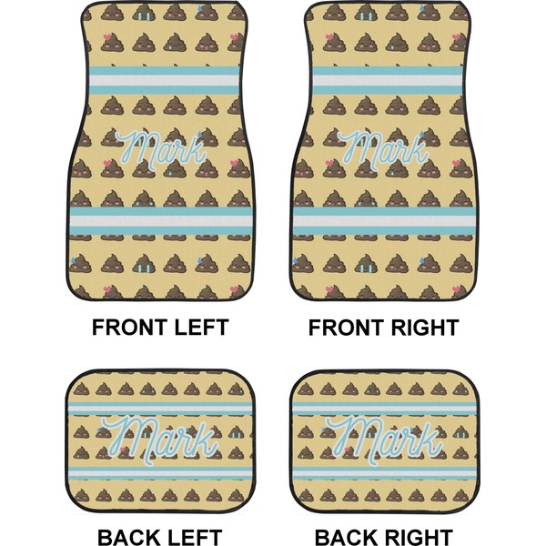 Poop Emoji Car Floor Mats Set (2F + 2B)