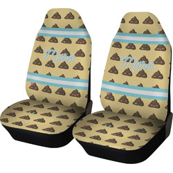 Poop Emoji Car Seat Covers (Set of Two) (Personalized)