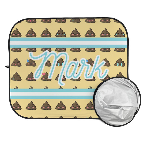 Poop Emoji Car Sun Shades - FOLDED & UNFOLDED
