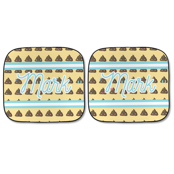 Poop Emoji Car Sun Shades - FRONT