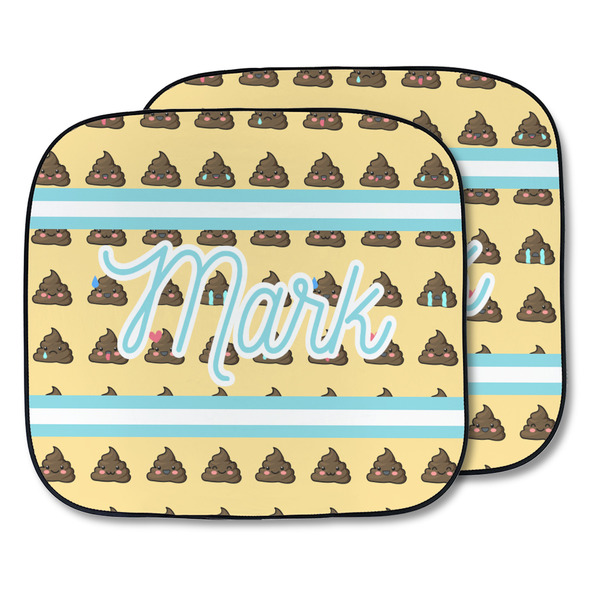 Custom Poop Emoji Car Sun Shade - Two Piece (Personalized)