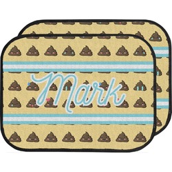 Poop Emoji Car Floor Mats (Back Seat) (Personalized)