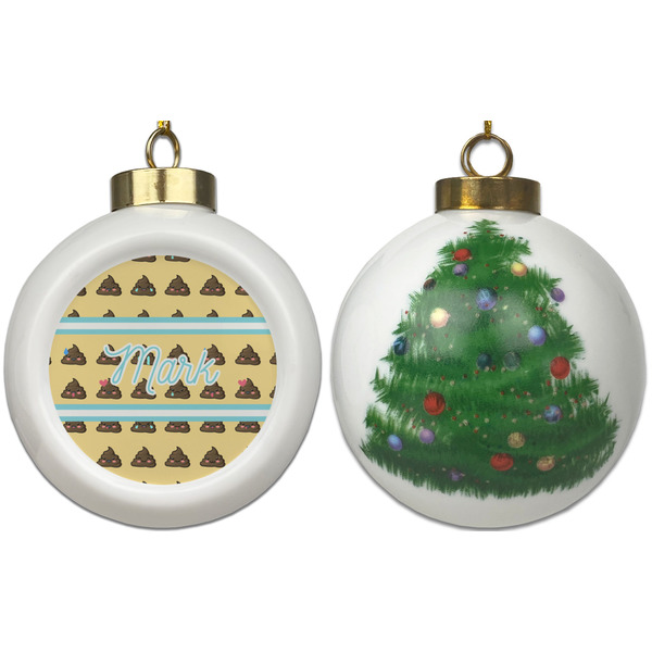 Poop Emoji Ceramic Christmas Ornament - X-Mas Tree (APPROVAL)