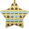 Poop Emoji Ceramic Flat Ornament - Star (Front)