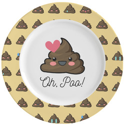 Poop Emoji Ceramic Dinner Plates (Set of 4) (Personalized)