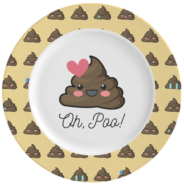Custom Poop Emoji Ceramic Dinner Plates (Set of 4) (Personalized)