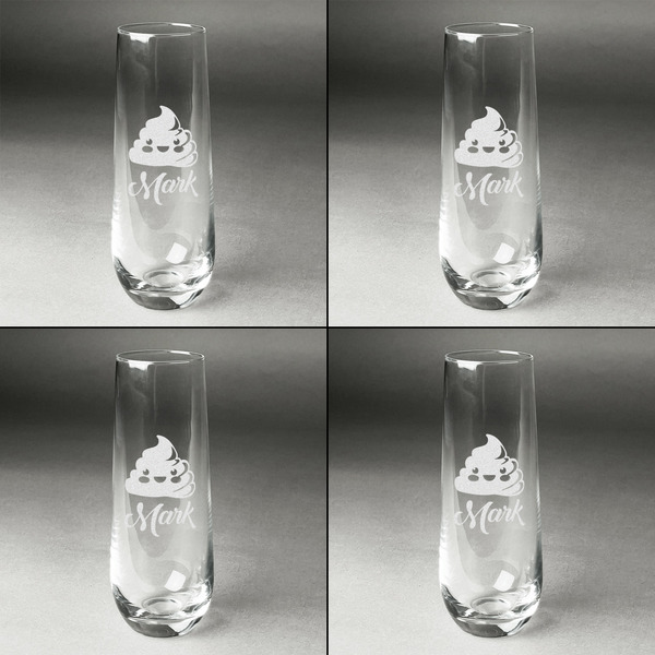 Poop Emoji Champagne Flute - Set of 4 - Approval