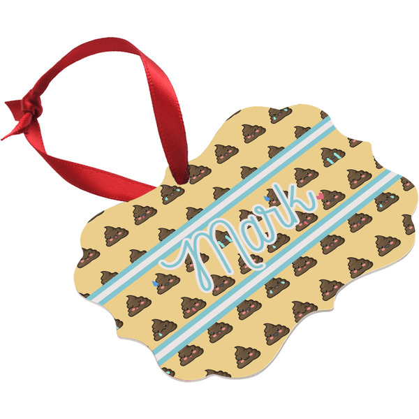 Poop Emoji Christmas Ornament (Angle View)