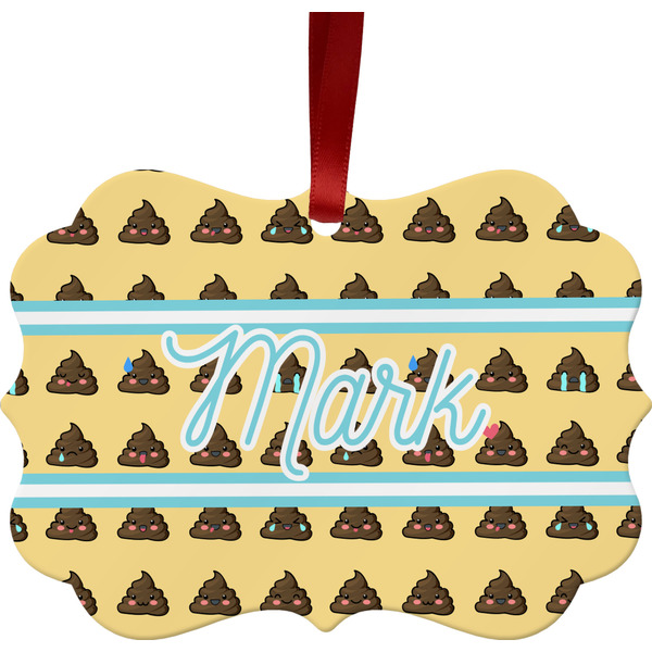 Poop Emoji Christmas Ornament (Front View)