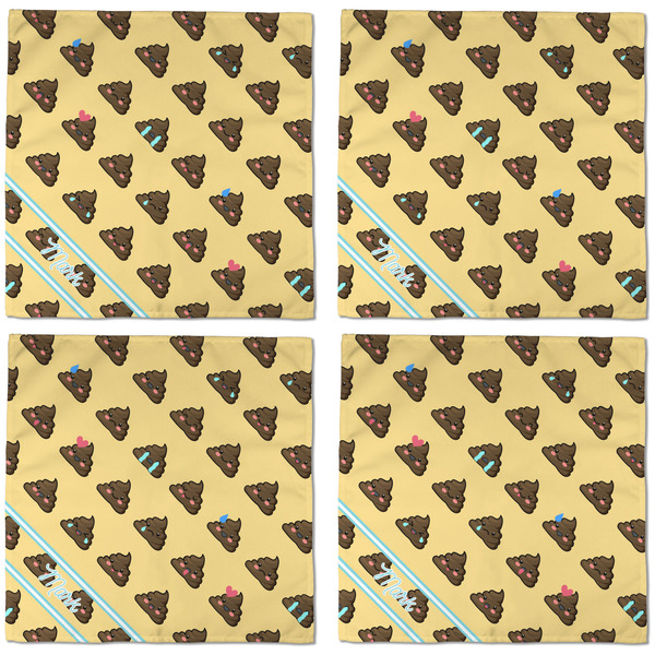 Poop Emoji Cloth Napkins - Personalized Dinner (APPROVAL) Set of 4