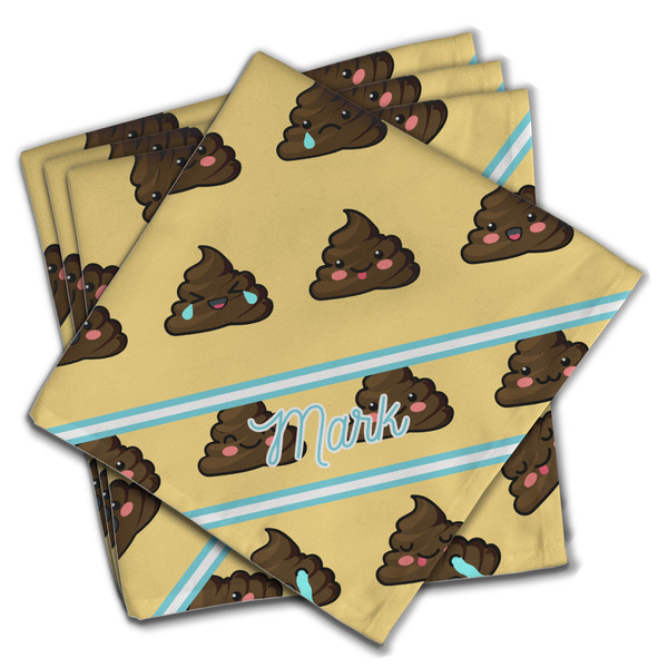 Custom Poop Emoji Cloth Napkins (Set of 4) (Personalized)