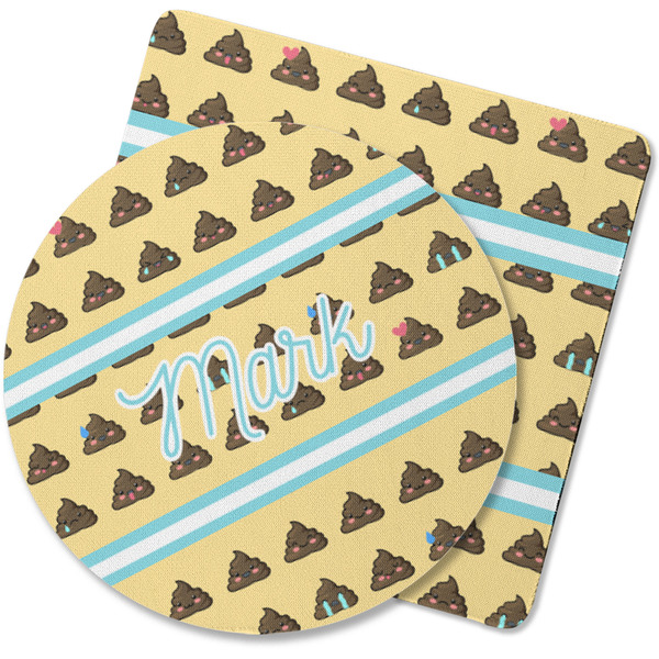 Custom Poop Emoji Rubber Backed Coaster (Personalized)