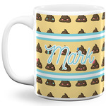 Poop Emoji 11 Oz Coffee Mug - White (Personalized)