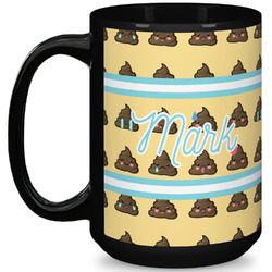 Poop Emoji 15 Oz Coffee Mug - Black (Personalized)