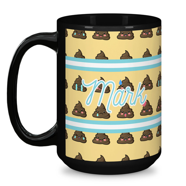 Poop Emoji Coffee Mug - 15 oz - Black