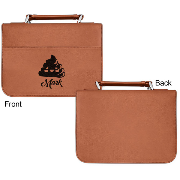Poop Emoji Cognac Leatherette Bible Covers - Small Single Sided Apvl