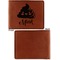 Poop Emoji Cognac Leatherette Bifold Wallets - Front and Back Single Sided - Apvl