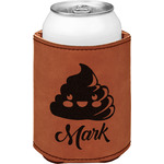 Poop Emoji Leatherette Can Sleeve - Double Sided (Personalized)
