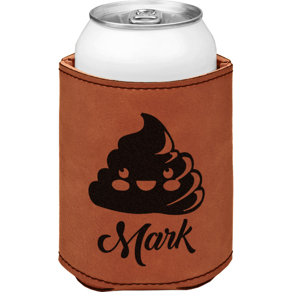 Custom Poop Emoji Leatherette Can Sleeve - Double Sided (Personalized)