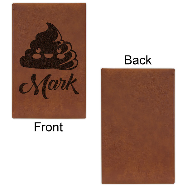 Poop Emoji Cognac Leatherette Journal - Single Sided - Apvl
