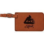 Poop Emoji Leatherette Luggage Tag (Personalized)