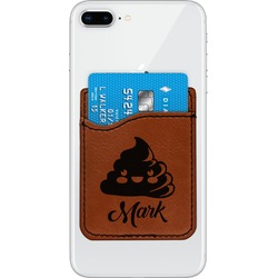 Poop Emoji Leatherette Phone Wallet (Personalized)