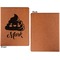 Poop Emoji Cognac Leatherette Portfolios with Notepad - Large - Single Sided - Apvl