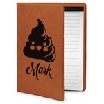 Poop Emoji Leatherette Portfolio with Notepad - Small - Single Sided (Personalized)
