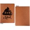 Poop Emoji Cognac Leatherette Portfolios with Notepad - Small - Single Sided- Apvl