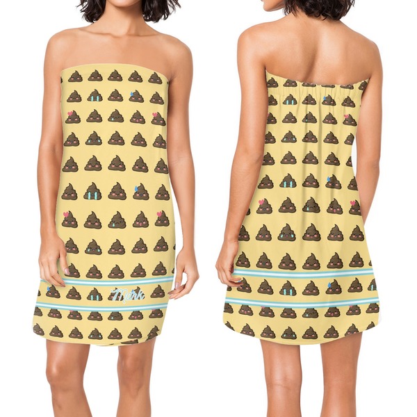 Poop Emoji Custom Bath Wrap - Front & Back View