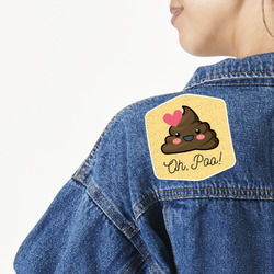 Poop Emoji Twill Iron On Patch - Custom Shape - Large - Set of 4 (Personalized)