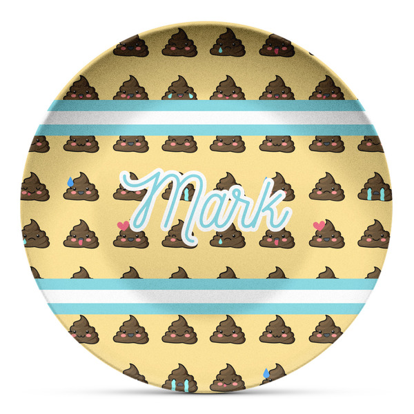 Custom Poop Emoji Microwave Safe Plastic Plate - Composite Polymer (Personalized)