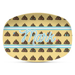 Poop Emoji Plastic Platter - Microwave & Oven Safe Composite Polymer (Personalized)