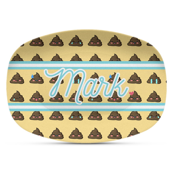 Custom Poop Emoji Plastic Platter - Microwave & Oven Safe Composite Polymer (Personalized)