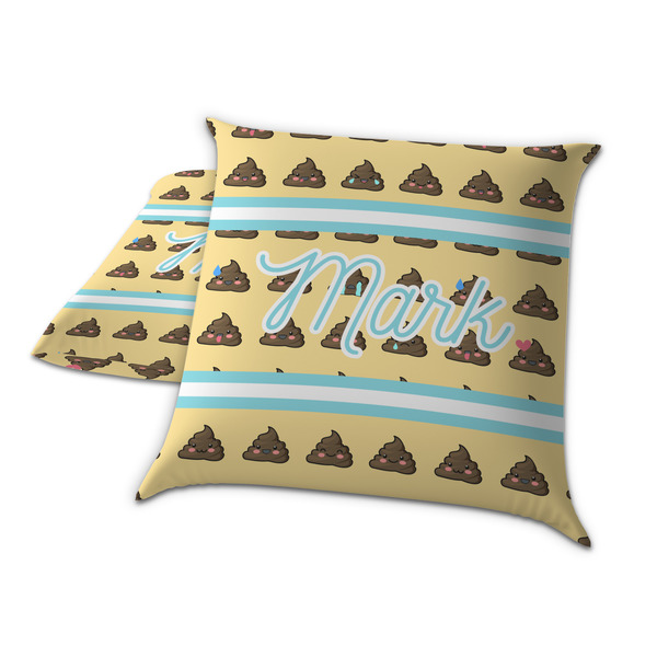 Poop Emoji Decorative Pillow Case - TWO