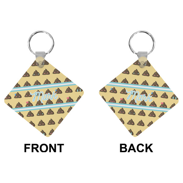 Poop Emoji Diamond Keychain (Front + Back)