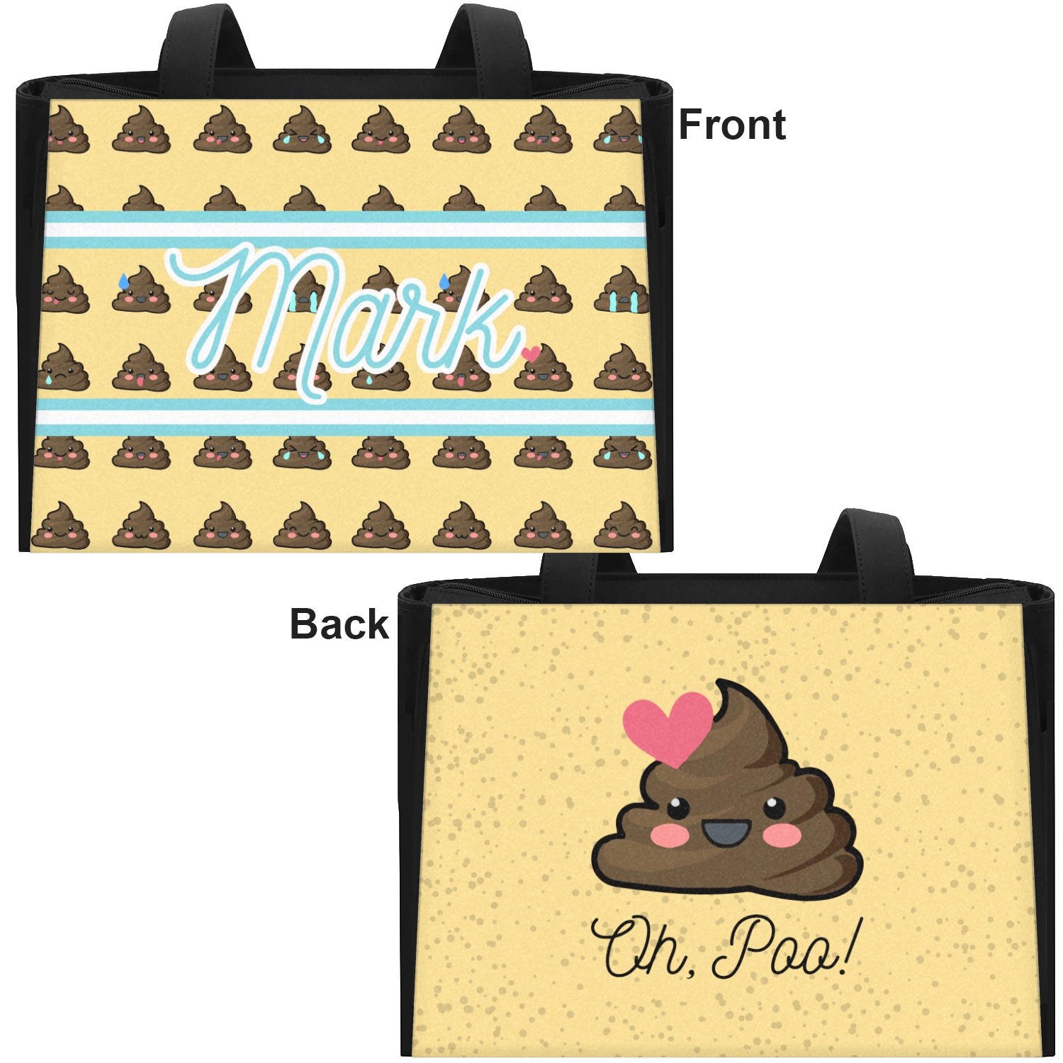 Poop Emoji Diaper Bag w/ Name or Text YouCustomizeIt