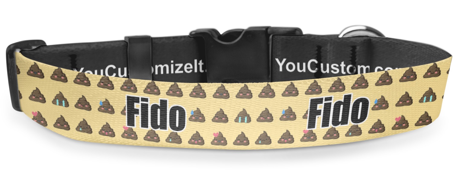 Custom Poop Emoji Deluxe Dog Collar (Personalized) YouCustomizeIt