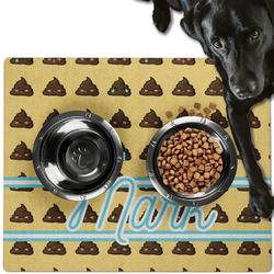Poop Emoji Dog Food Mat - Large w/ Name or Text