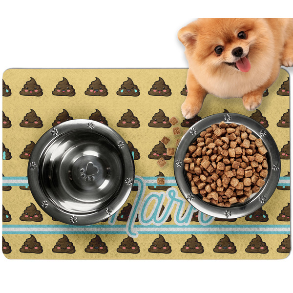Custom Poop Emoji Dog Food Mat - Small w/ Name or Text