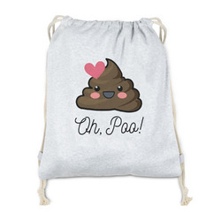 Poop Emoji Drawstring Backpack - Sweatshirt Fleece - Double Sided (Personalized)