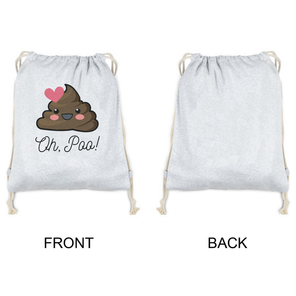 Poop Emoji Drawstring Backpacks - Sweatshirt Fleece - Single Sided - APPROVAL